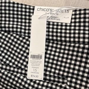 Chico’s Crop So Slimming sz 1.5 black/white